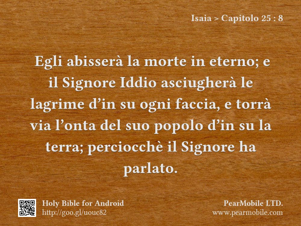 Isaia, Capitolo 25:8